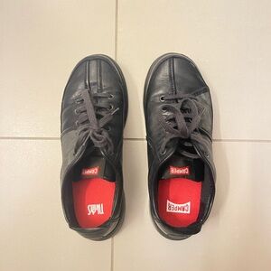 Camper Twins Black Leather Sneakers